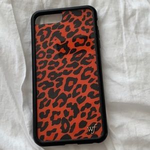 iphone 7 plus Red leopard Wildflower Phone case